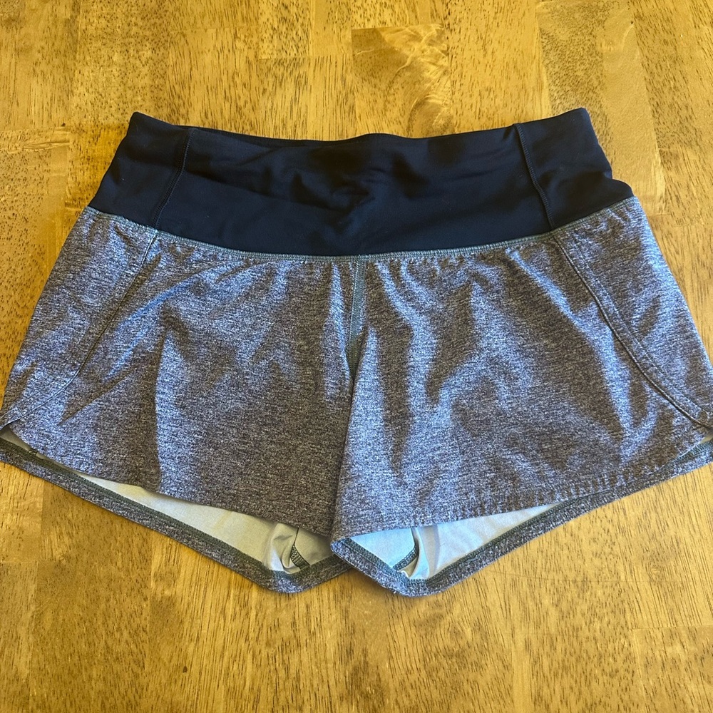 lululemon athletica gray speed up shorts